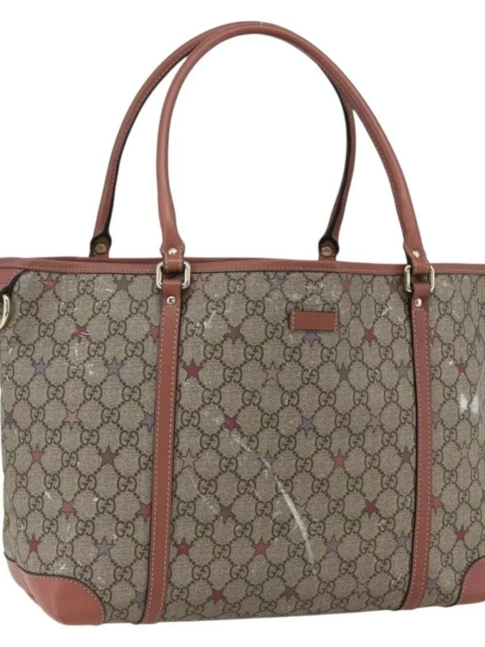 GUCCI GG Supreme Tote Bag PVC Beige Gold - Picture 2 of 16